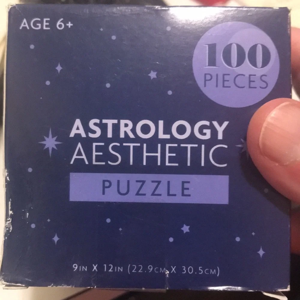 🇺🇸 Astrology Elemental 100-Piece Puzzle Box — Purple & Blue Graphics